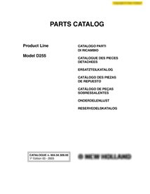 New Holland D255 dozer pdf parts catalog
