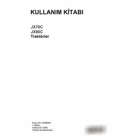 Manual del operador del tractor Case JX70C, JX80C en formato pdf