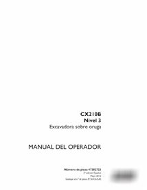 Case CX210B Tier 3 excavator pdf operator's manual ES