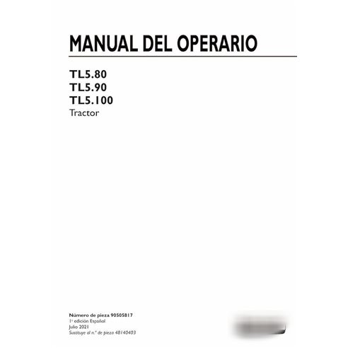 Manuel d'utilisation du tracteur New Holland TL5.80, TL5.90, TL5.100 au format PDF