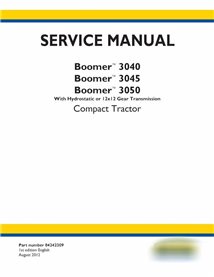 Manual de serviço em pdf do trator compacto New Holland Boomer 3040, 3045, 3050
