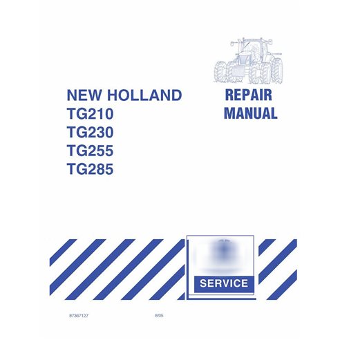 Manual de reparação em pdf do trator New Holland TG210, TG230, TG255, TG285