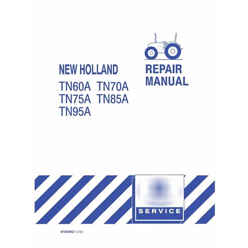 Manuel de réparation PDF des tracteurs New Holland TN60A, TN70A, TN75A, TN85A, TN95A