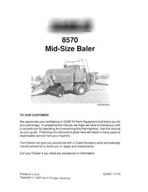 Manual do operador da enfardadeira Case 8570 em PDF