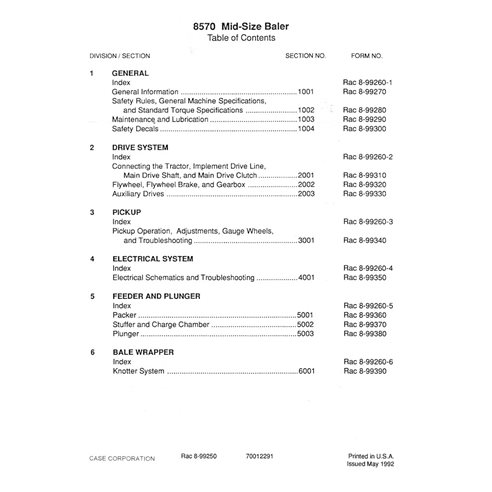 Case 8570 baler pdf service manual 
