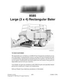 Case 8585 baler pdf operator's manual 