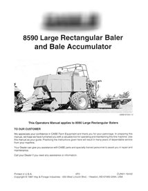 Manual do operador da enfardadeira Case 8590 em PDF