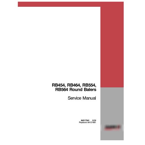 Manual de servicio en PDF de las empacadoras Case RB454, RB464, RB554 y RB564