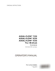 Manual del operador de la cosechadora Case Axial Flow 7250, 8250, 9250 PIN YKG241001 (PDF) (51564361)
