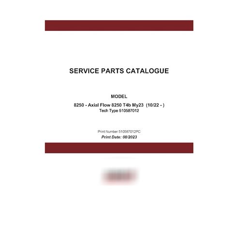 Case Axial Flow 8250 MY23- combine pdf parts catalog  (510587012PC)