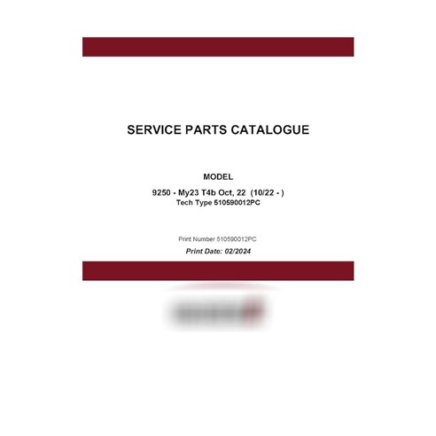 Catálogo de piezas en PDF de la cosechadora Case Axial Flow 8250 MY23 (510590012PC)