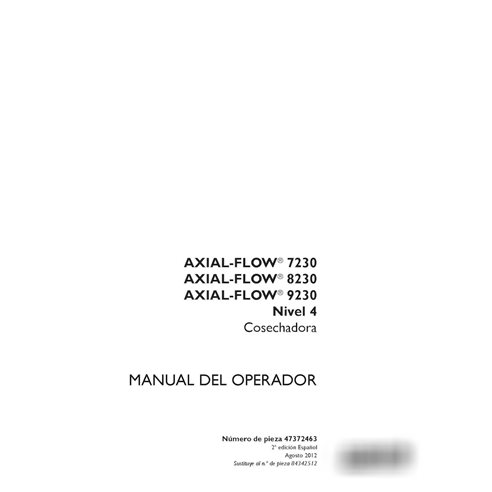 Case Axial Flow 7230, 8230, 9230 Tier 4 combine pdf operator's manual ES (47372463)