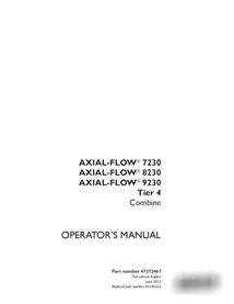 Manuel d'utilisation PDF de la moissonneuse-batteuse Case Axial Flow 7230, 8230, 9230 Tier 4 (47372467)
