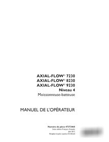 Manual del operador de las cosechadoras Case Axial Flow 7230, 8230 y 9230 Tier 4 (PDF, FR) (47372468)
