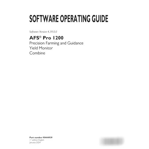 Guide logiciel PDF de la machine à combiner Case AFS Pro 1200 (90444939)