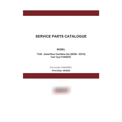 Case Axial Flow 7120 combine pdf parts catalog  (510564000PC)