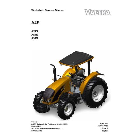 Valtra A74S, A84S, A94S trator pdf manual de serviço de oficina - Valtra manuais
