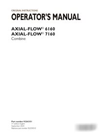 Manuel d'utilisation PDF de la moissonneuse-batteuse Case Axial Flow 6160, 7160 (92263351)