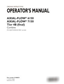 Case Axial Flow 6150, 7150 Tier 4B PIN HAJM7N4MKNG018001 - manual do operador em PDF (91806834)