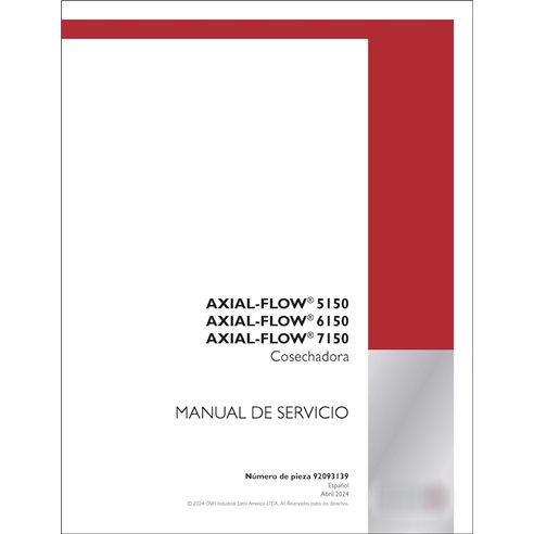 Case Axial Flow 5150, 6150, 7150  combine pdf service manual ES (92093139)