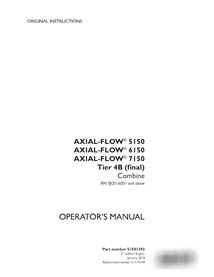 Case Axial Flow 5150, 6150, 7150 Tier 4B PIN YJG016001 - manual do operador em PDF (51581392)