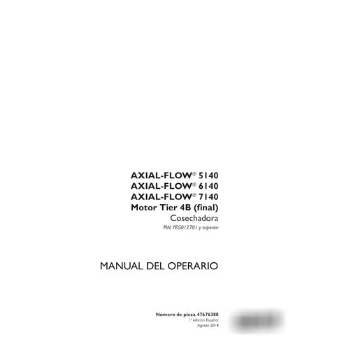 Case Axial Flow 5140, 6140, 7140 PIN YEG012701 - manual do operador em PDF ES (47676388)