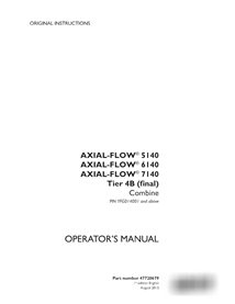 Manuel d'utilisation PDF combiné pour les compresseurs à flux axial Case 5140, 6140, 7140 PIN YFG014001 (47720679)