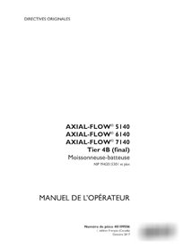 Manual del operador de la cosechadora Case Axial Flow 5140, 6140, 7140 PIN YHG015301 (PDF, FR) (48109506)