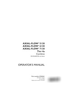 Manuel d'utilisation PDF combiné pour les compresseurs à flux axial Case 5130, 6130, 7130 PIN YDG009296 (47494361)