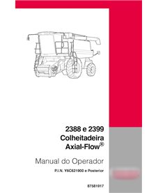 Manual del operador de la cosechadora Case Axial Flow 2388, 2399 PIN Y6C621900 (PDF, PT, 87581917)
