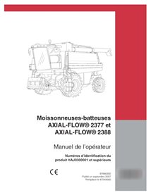 Case Axial Flow 2377, 2388 PIN HAJ0300001- combine pdf operator's manual FR (87666302)