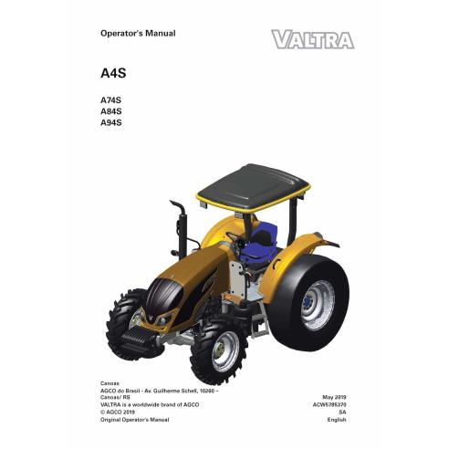 Manual do operador em pdf do trator Valtra A74S, A84S, A94S - Valtra manuais - VALTRA-ACW5785370
