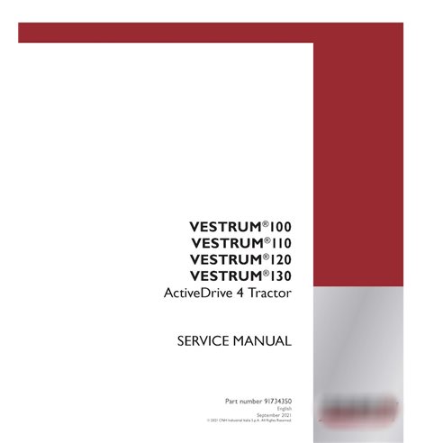 Manual de serviço em PDF para tratores Case Vestrum 100, 110, 120 e 130 ActiveDrive 4 (91734350)