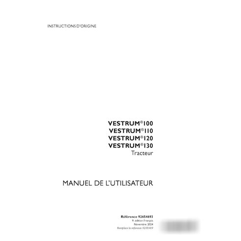 Manual de servicio del tractor Case Vestrum 100, 110, 120, 130 ActiveDrive 4 (PDF, FR) (92654693)