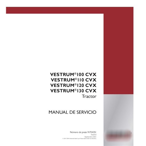 Tractor Case Vestrum 100, 110, 120, 130 CVX pdf manual de servicio ES (91734351)