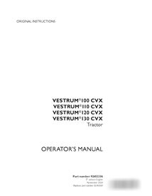 Manual do operador em pdf do trator Case Vestrum 100, 110, 120, 130 CVX (92653336)