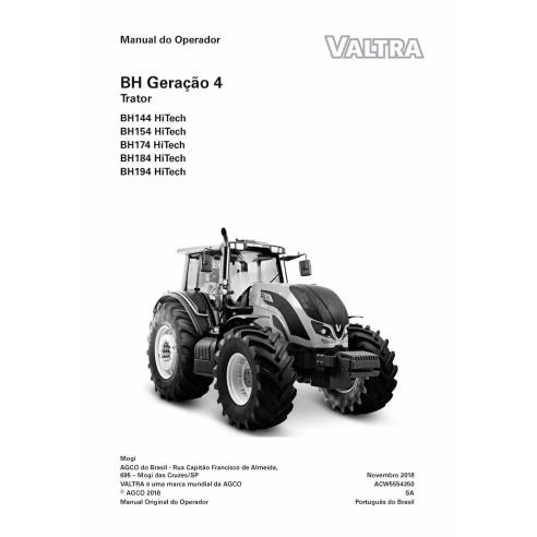 Manual do operador em pdf do trator Valtra BH144, BH154, BH174, BH194, BH214 HiTech PT - Valtra manuais - VALTRA-ACW5554350
