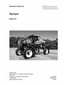 Manuel de l'opérateur PDF du pulvérisateur automoteur Valtra BS2517H - Valtra manuels - VALTRA-ACW4664920