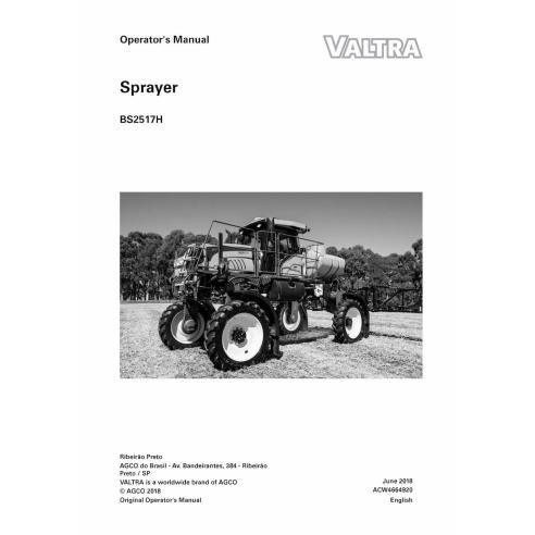 Manuel de l'opérateur PDF du pulvérisateur automoteur Valtra BS2517H - Valtra manuels