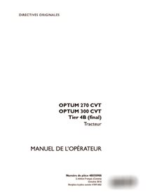 Case Optum 270 CVT, 300 CVT Tier 4B tractor pdf operator's manual FR (48058988)