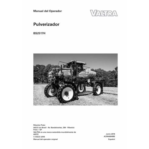 Valtra BS2517H self-propelled sprayer pdf operator's manual ES - Valtra manuals