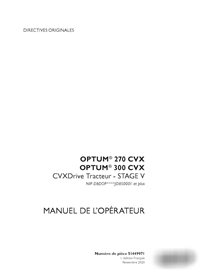 Manual del operador del tractor Case Optum 270 CVX, 300 CVX Stage 5, PIN DBDOP****JD850 (PDF, FR) (51449971)