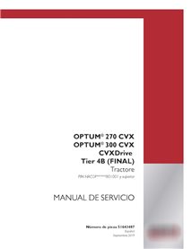 Manual de servicio del tractor Case Optum 270 CVX, 300 CVX CVXDrive Tier 4B, PIN HACOP******801001 (PDF) ES (51643487)