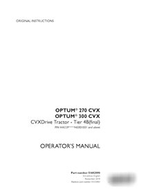 Manual do operador do trator Case Optum 270 CVX, 300 CVX CVXDrive Tier 4B, PIN HACOP******801001 - PDF (51682890)
