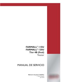Manuel d'entretien PDF pour tracteur Case FARMALL 110U, 120U PIN HLRFU1***HLP00001 ES (51487921)