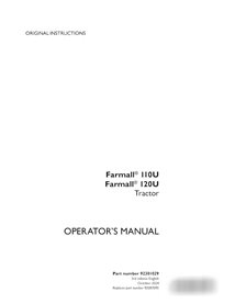 Manuel d'utilisation du tracteur Case FARMALL 110U, 120U (pdf) (92301029)