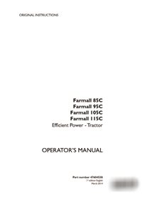 Case Farmall 85C, 95C, 105C, 115C tractor pdf operator's manual  (47604538)