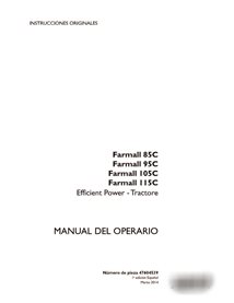 Manual del operador del tractor Case Farmall 85C, 95C, 105C y 115C (PDF) ES (47604539)