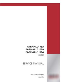Case FARMALL 95A, 105A, 115A tractor pdf service manual  (51696992)