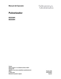 Pulverizador autopropulsado Valtra BS3330H, BS3335H manual del operador en pdf ES - Valtra manuales - VALTRA-ACW4388870